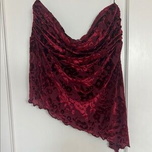 Velvet Asymmetrical Tube Top